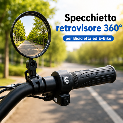 Specchietto retrovisore 360° per Bicicletta ed E-Bike