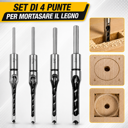 Set di punte per mortasare il legno
