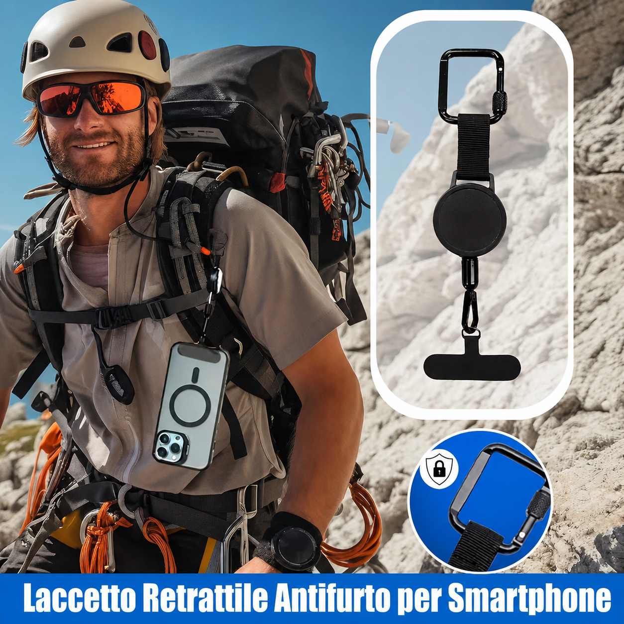 Laccetto Antifurto Retrattile per Smartphone 🔒