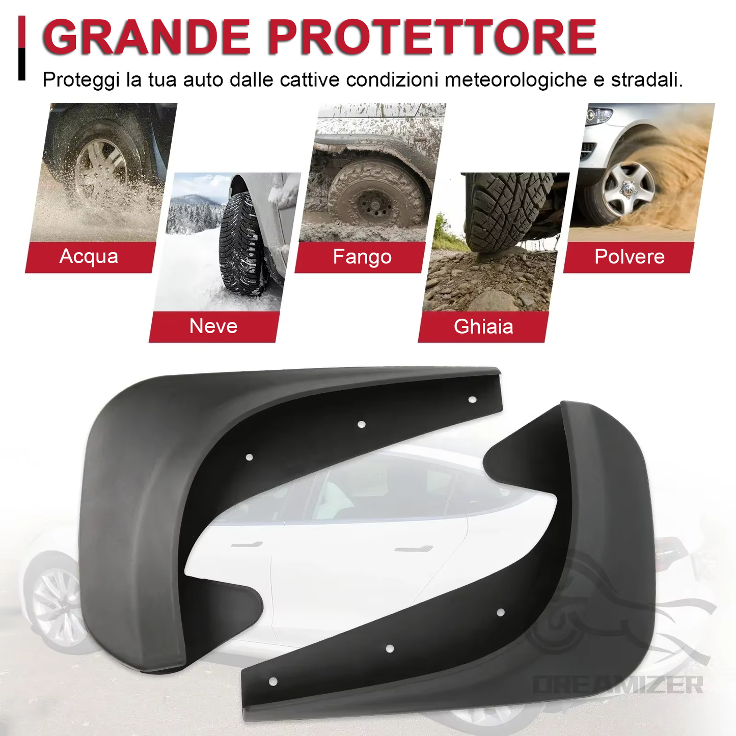Set 4 Parafanghi Universali per Auto