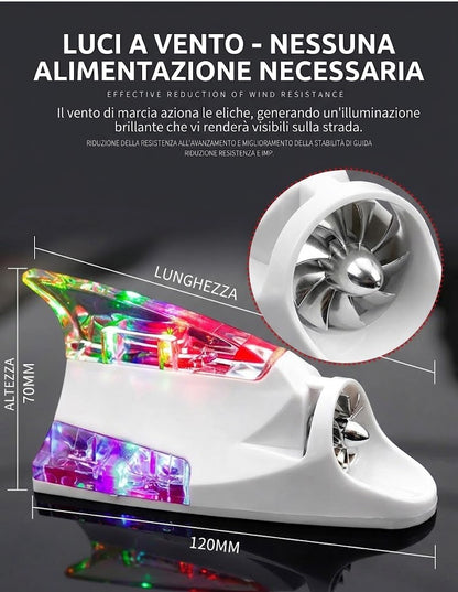 Antenna a Pinna di Squalo a Energia Eolica con Luci LED