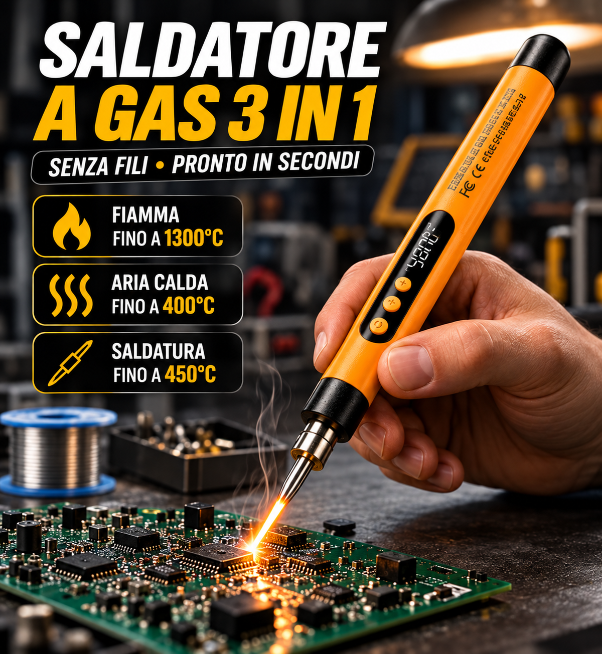 Saldatore Smart USB con Display 🔌