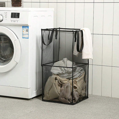 Cesto per biancheria pieghevole in rete