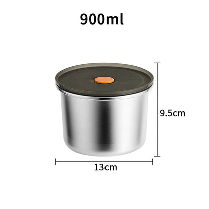 Set di contenitori alimentari rotondi in acciaio inox