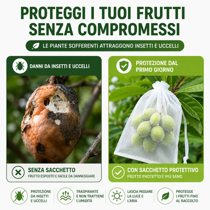 Sacchetto protettivo per alberi da frutto contro insetti e uccelli
