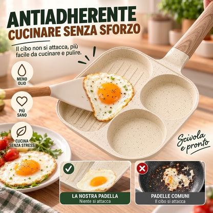 Padella antiaderente a 3 sezioni con rivestimento in pietra Maifan
