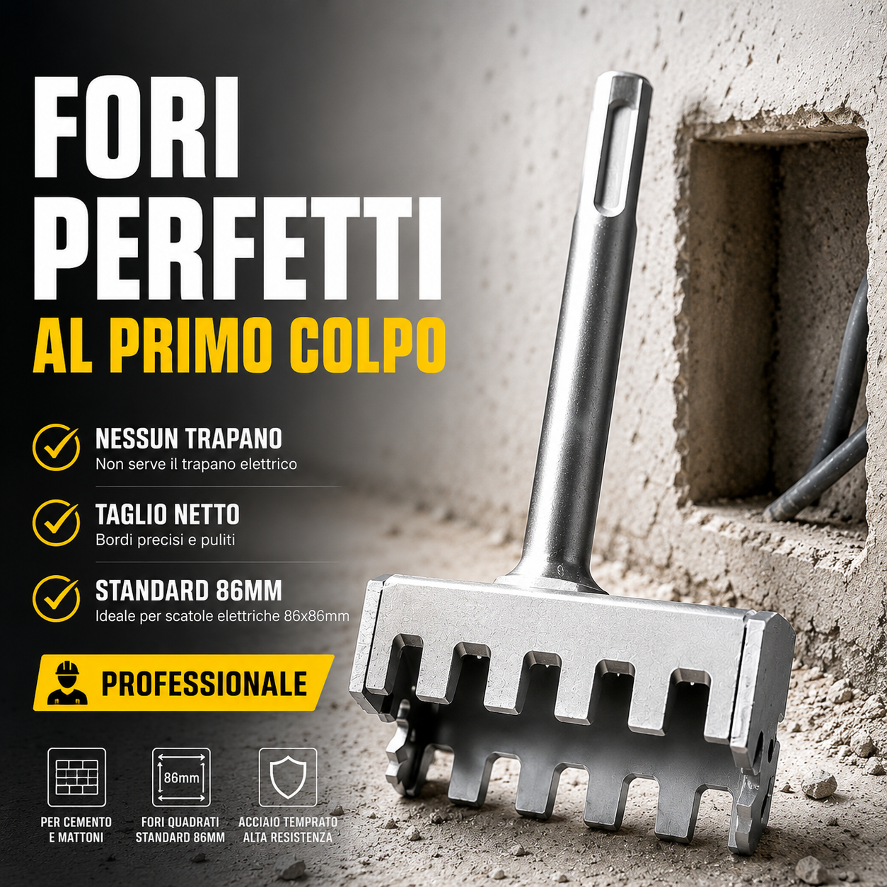 💥Punta Professionale 86MM per Scatole Elettriche💥
