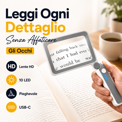 Lente LED Pieghevole 3 in 1 per una Visione Più Nitida