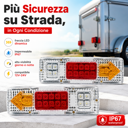 🚚 Fanale Posteriore LED Dinamico 12V-24V – Più Sicurezza per Rimorchi, Camper e Caravan