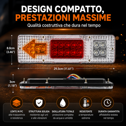 🚚 Fanale Posteriore LED Dinamico 12V-24V – Più Sicurezza per Rimorchi, Camper e Caravan
