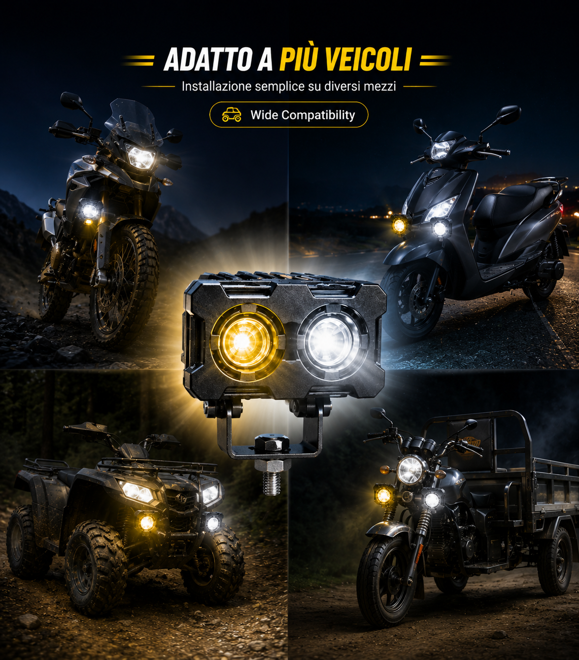 Faro LED ad Alta Visibilità per Moto