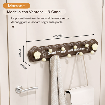 Gancio appendiabiti da parete antiforatura