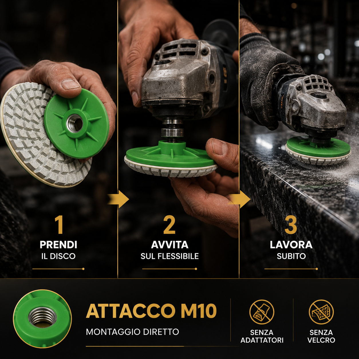 Disco Diamantato Lucidatura Pietra Professionale