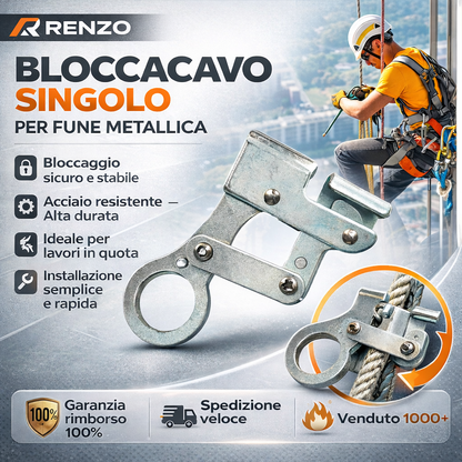 Bloccacavo Singolo per Fune Metallica