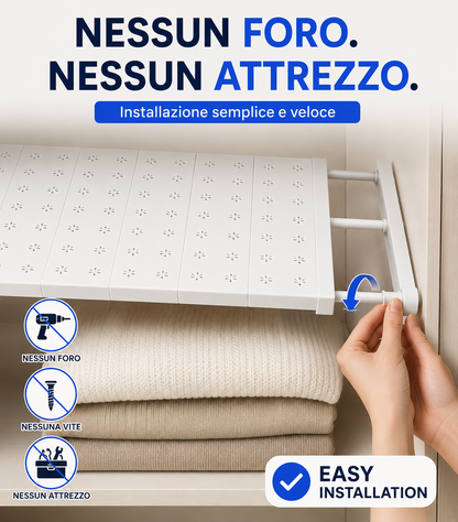 Mensola Estensibile Salvaspazio per Armadio