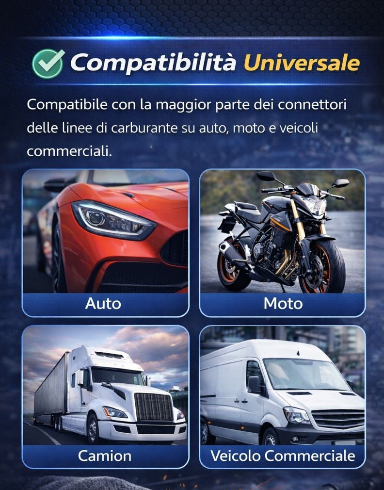 Set di strumenti per scollegare la linea del carburante