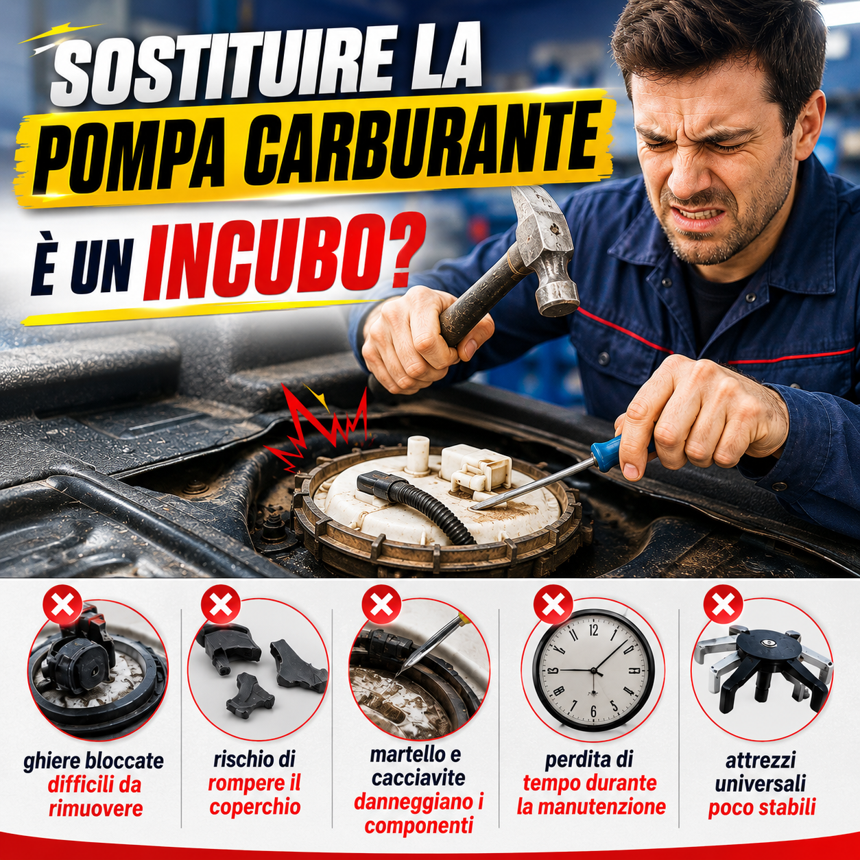 Chiave Universale a 3 Ganasce per Ghiera Serbatoio Carburante