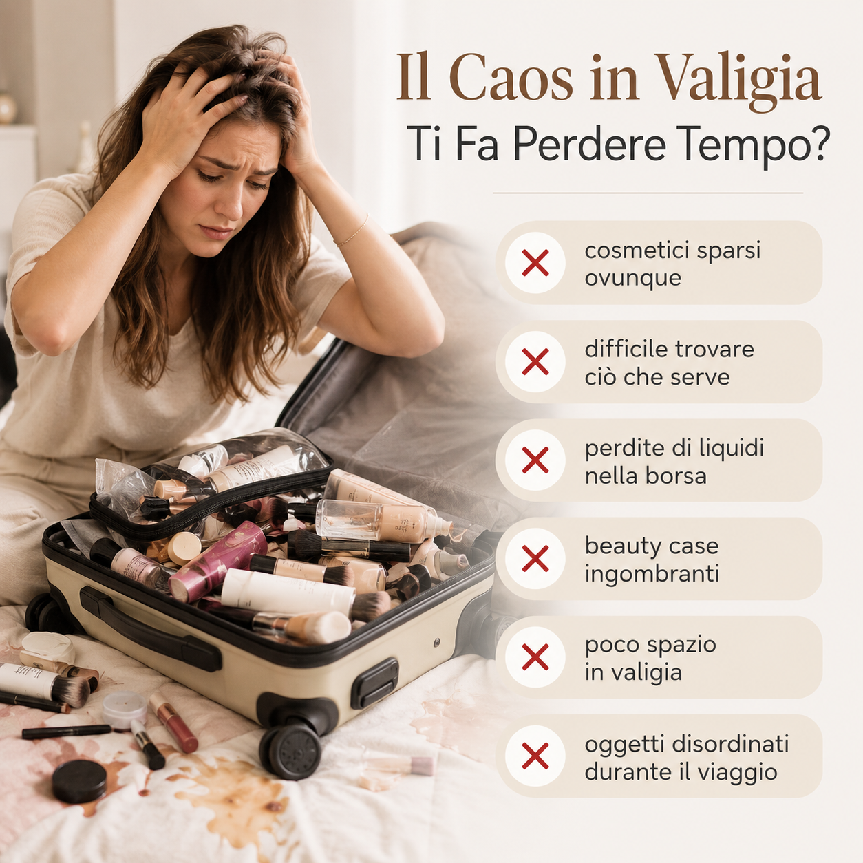 ✨ Beauty Case Pieghevole 4 in 1 con Scomparti Removibili