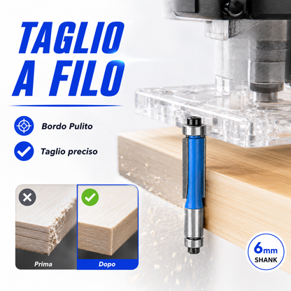 Set di punte per fresatrice a rifilare con cuscinetto superiore
