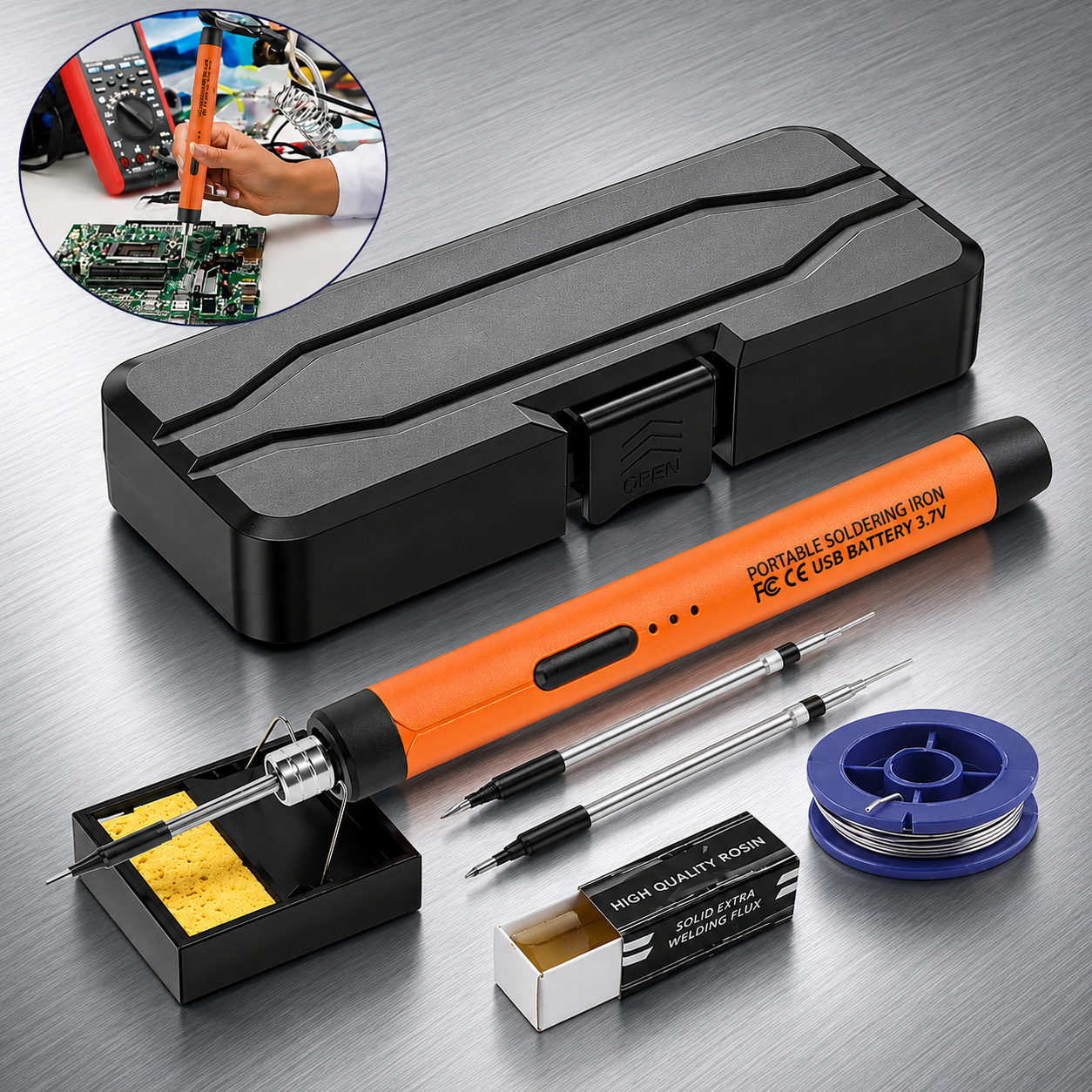 Saldatore ricaricabile USB con display digitale