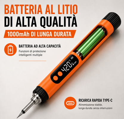 Saldatore ricaricabile USB con display digitale