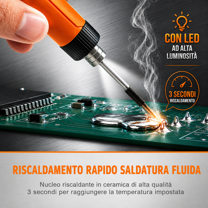 Saldatore ricaricabile USB con display digitale
