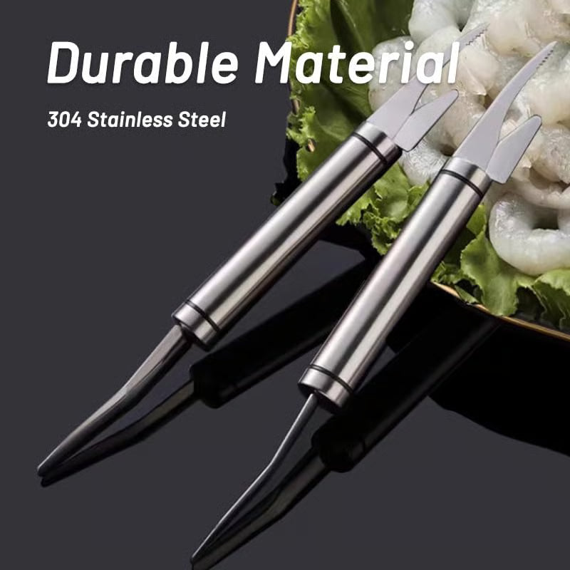 Strumento in Acciaio Inox per Pulire i Gamberi