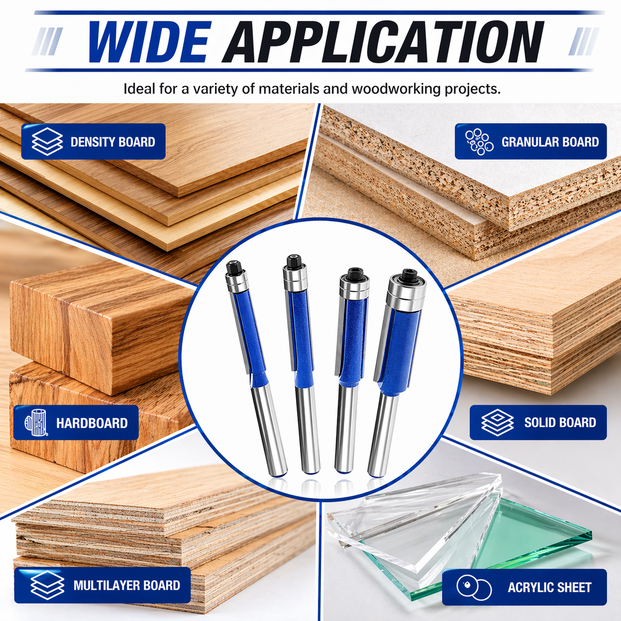 🔥Set Di 4 Frese Per Spianatura A Doppio Cuscinetto Professionale