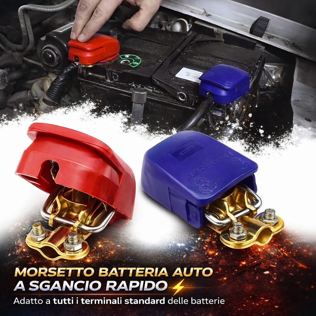 🔋 Morsetti Connettori Batteria Auto a Sgancio Rapido