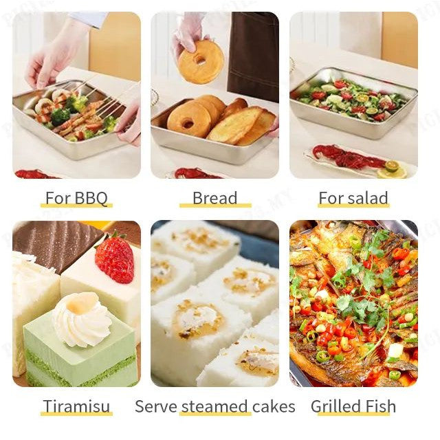 Vassoio per alimenti in acciaio inossidabile