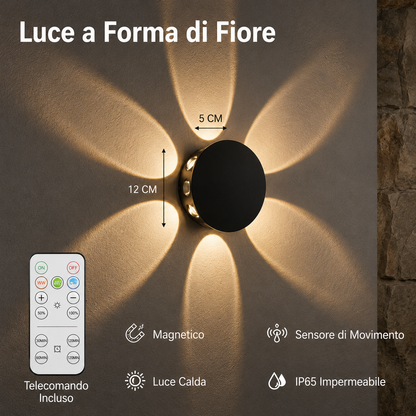 Lampada da Parete LED a 6 Fasci di Luce Regolabili