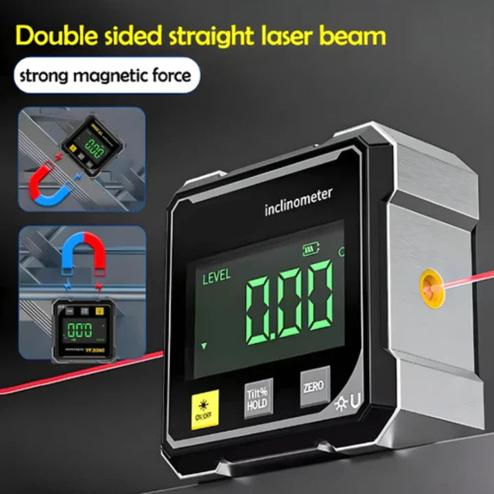 Inclinometro Digitale Laser ad Alta Precisione con Base Magnetica
