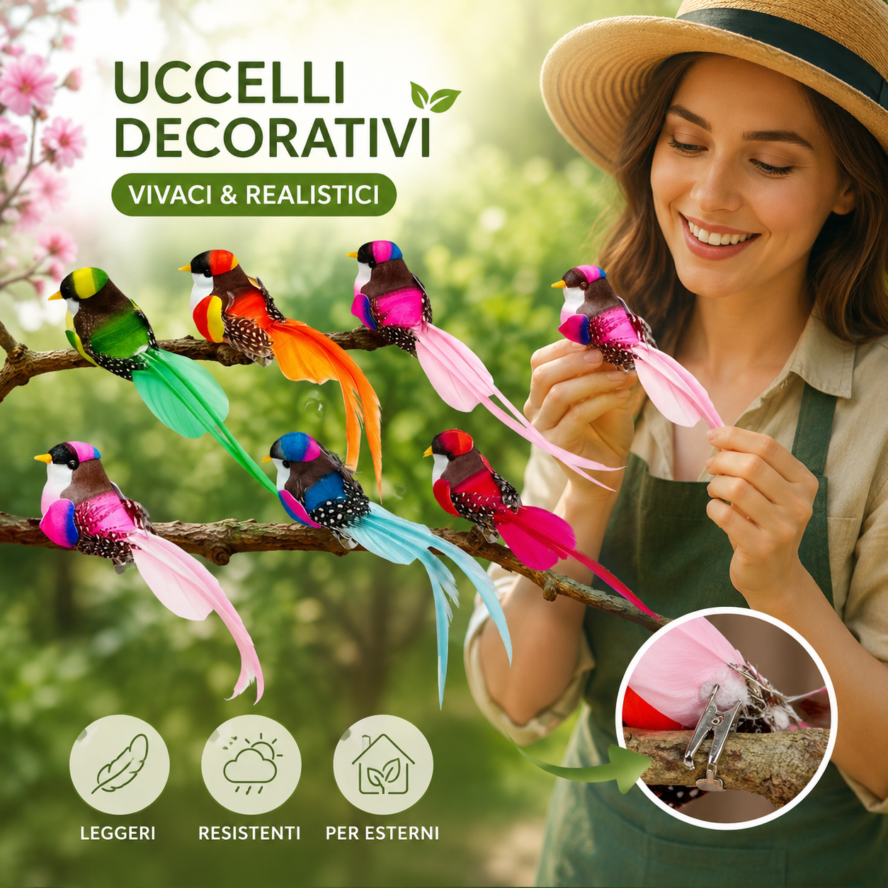 🦜Set di 12 Bellissimi Uccelli Decorativi Oriole🪶