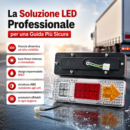 🚚 Fanale Posteriore LED Dinamico 12V-24V – Più Sicurezza per Rimorchi, Camper e Caravan