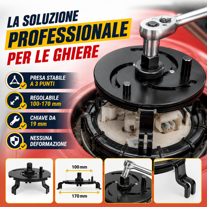Chiave Universale a 3 Ganasce per Ghiera Serbatoio Carburante