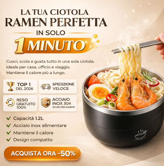 Ciotola termica per ramen in acciaio inox 304