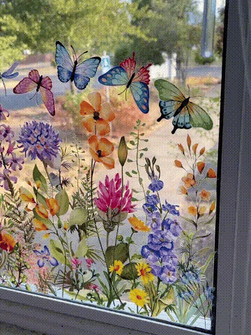 💐 Adesivo da Finestra Bouquet Floreale Colorato