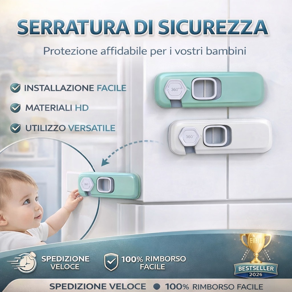 🔥 Serrature multifunzionali di sicurezza per bambini per il frigorifero