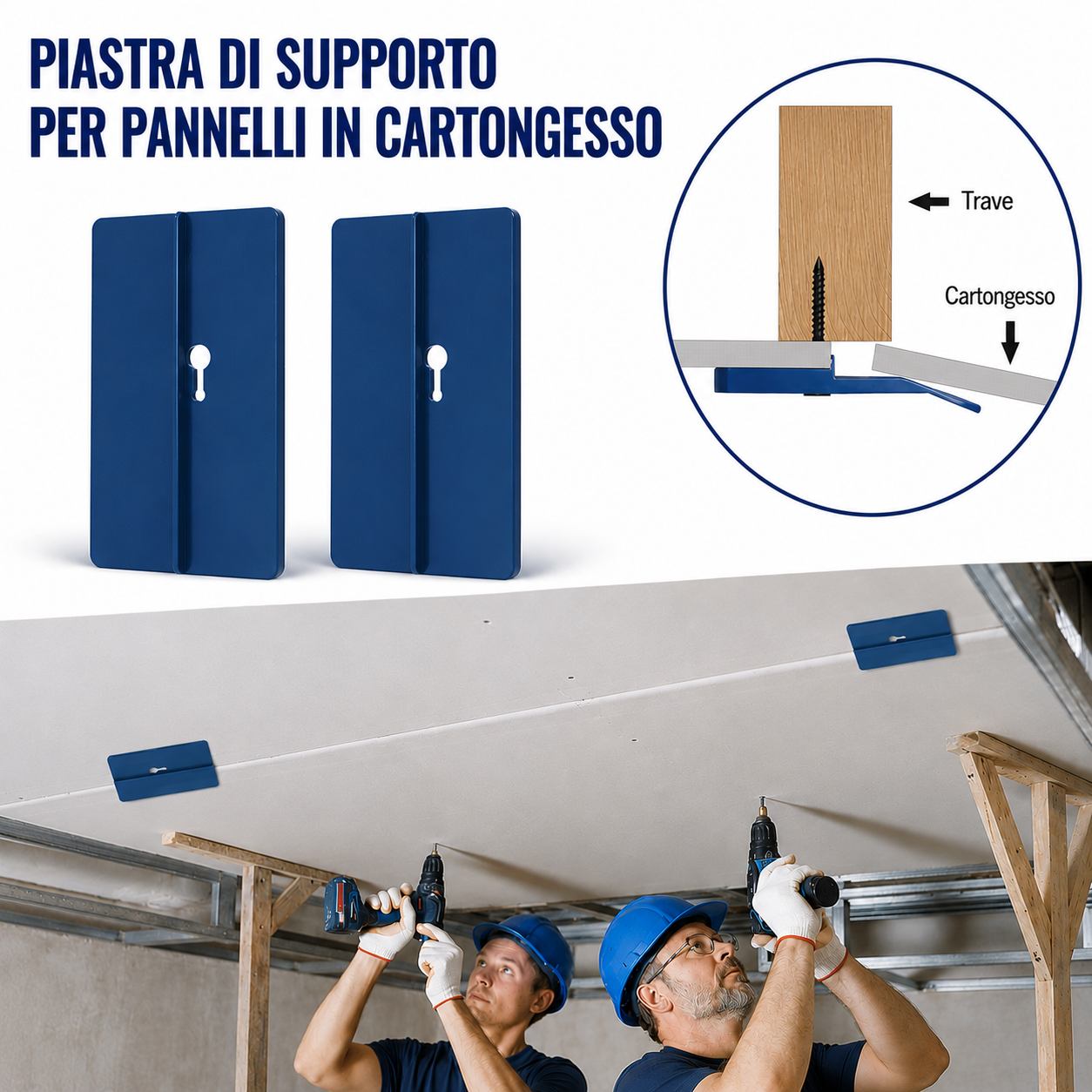 Piastra ausiliaria per l'installazione del cartongesso