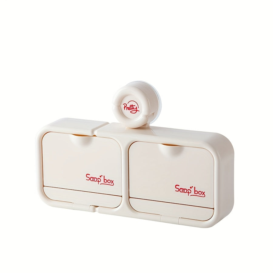 Portasapone da Parete con Ventosa e Coperchio Apribile