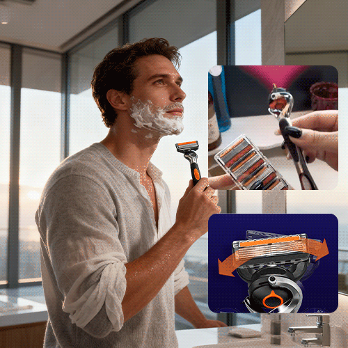 Lametta da barba a sei strati per uomo