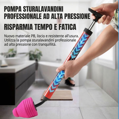 Pompa sturalavandini manuale ad aria compressa per WC e tubature