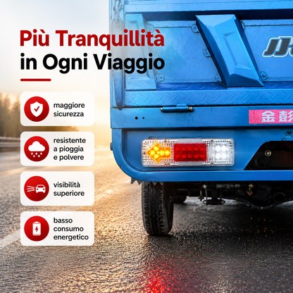 🚚 Fanale Posteriore LED Dinamico 12V-24V – Più Sicurezza per Rimorchi, Camper e Caravan