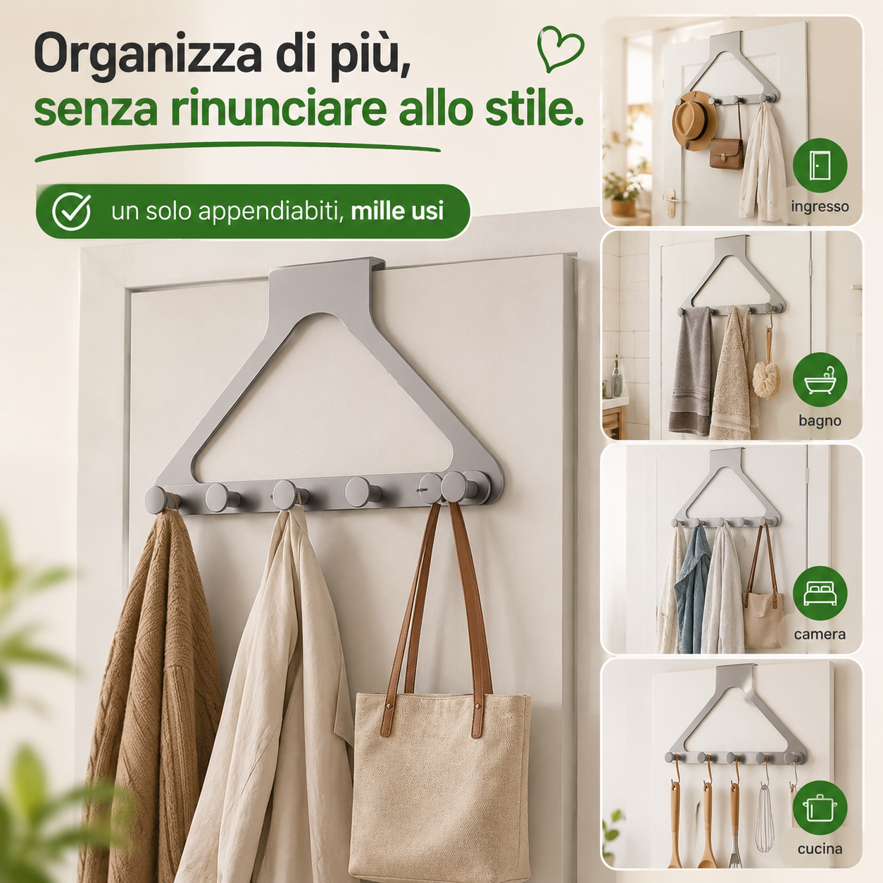 Organizer da Porta con 6 Ganci