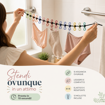 🥰 Corda stendibiancheria elastica da viaggio