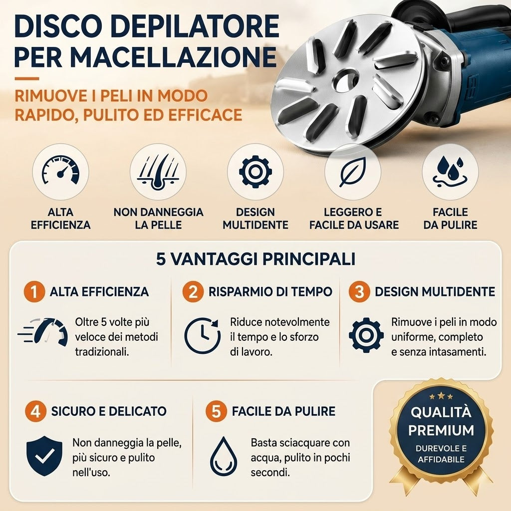 Disco Depilatore Professionale per Macellazione