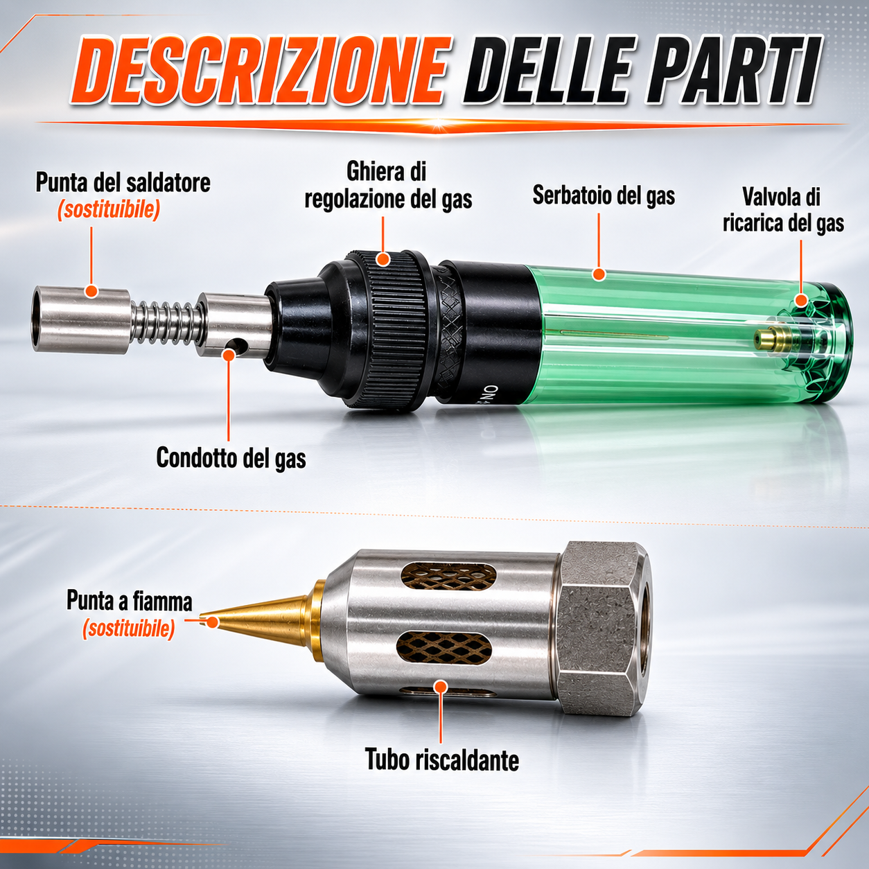 Saldatore e mini torcia a gas a penna