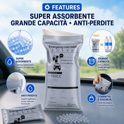 💥Mini bag toilette d’emergenza 700ml 💥