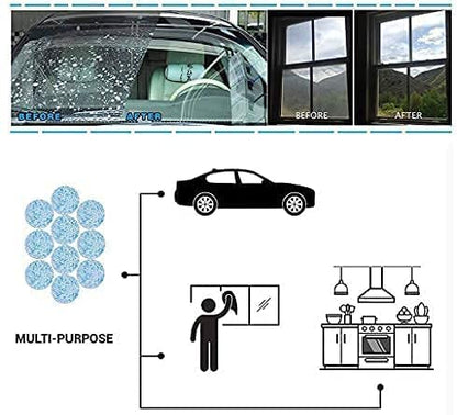 Detergente effervescente per vetri auto