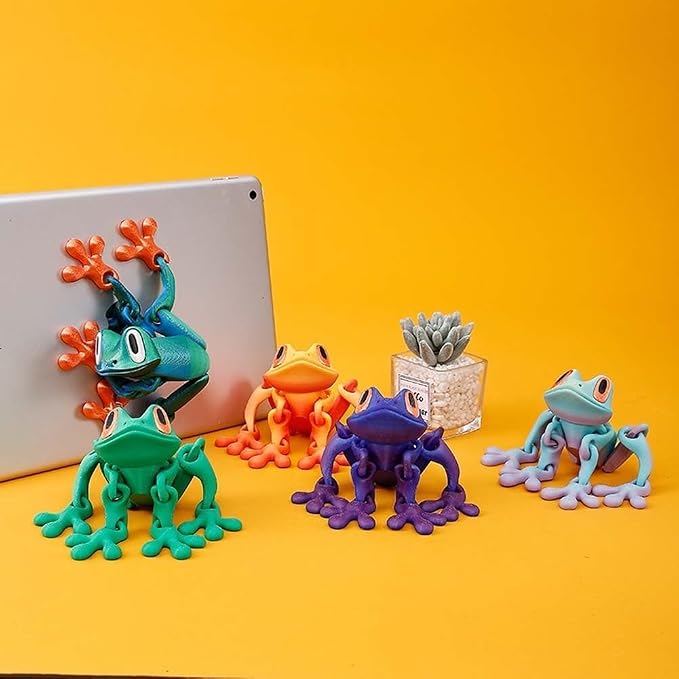 Set di 4 Rane Articolate Stampate in 3D ⭐
